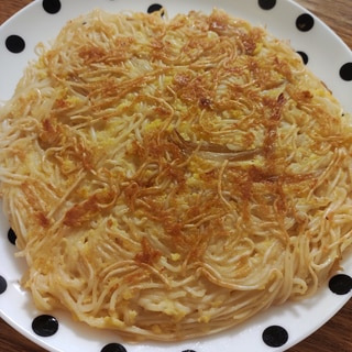 袋麺アレンジ　バリカタ豚骨かた焼きそば